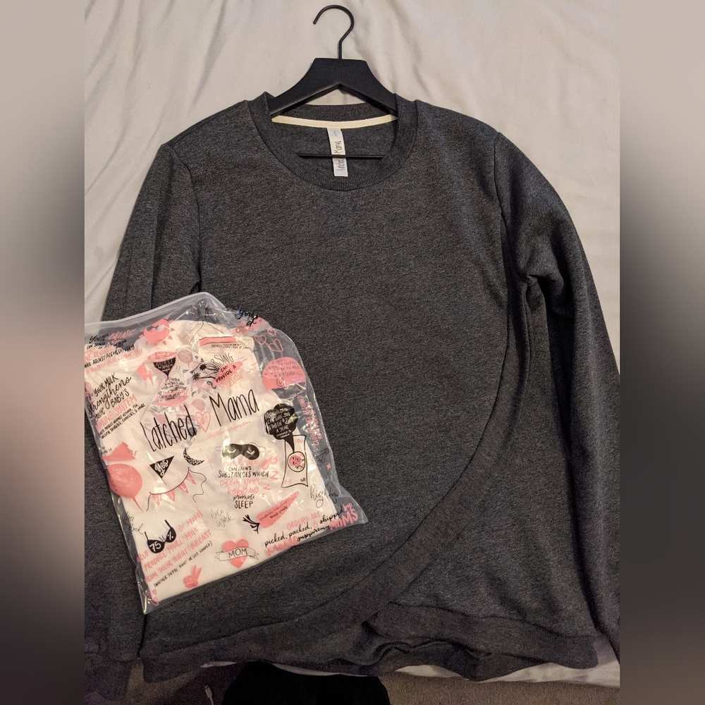 Latched mama nursing tank and sweatshirt